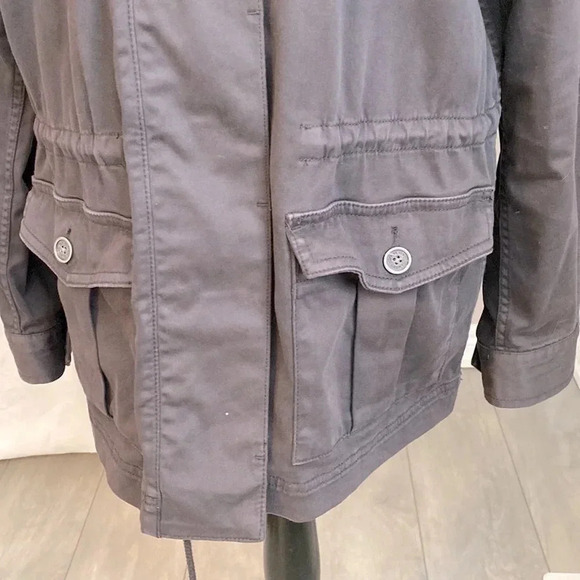 VINCE CAMUTO Navy/Grey Utility Jacket Drawstring Zipper Pockets, Size S - Picture 2 of 7